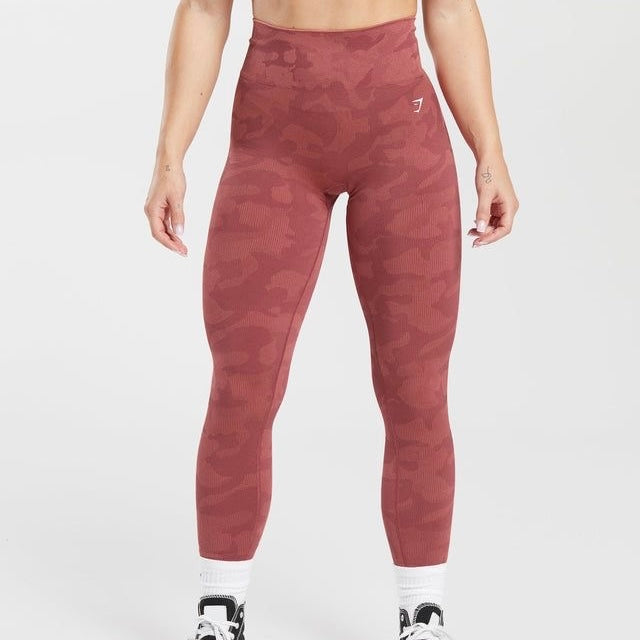 GYMSHARK - ADAPT CAMO SEAMLESS RIBBED LEGGINGS