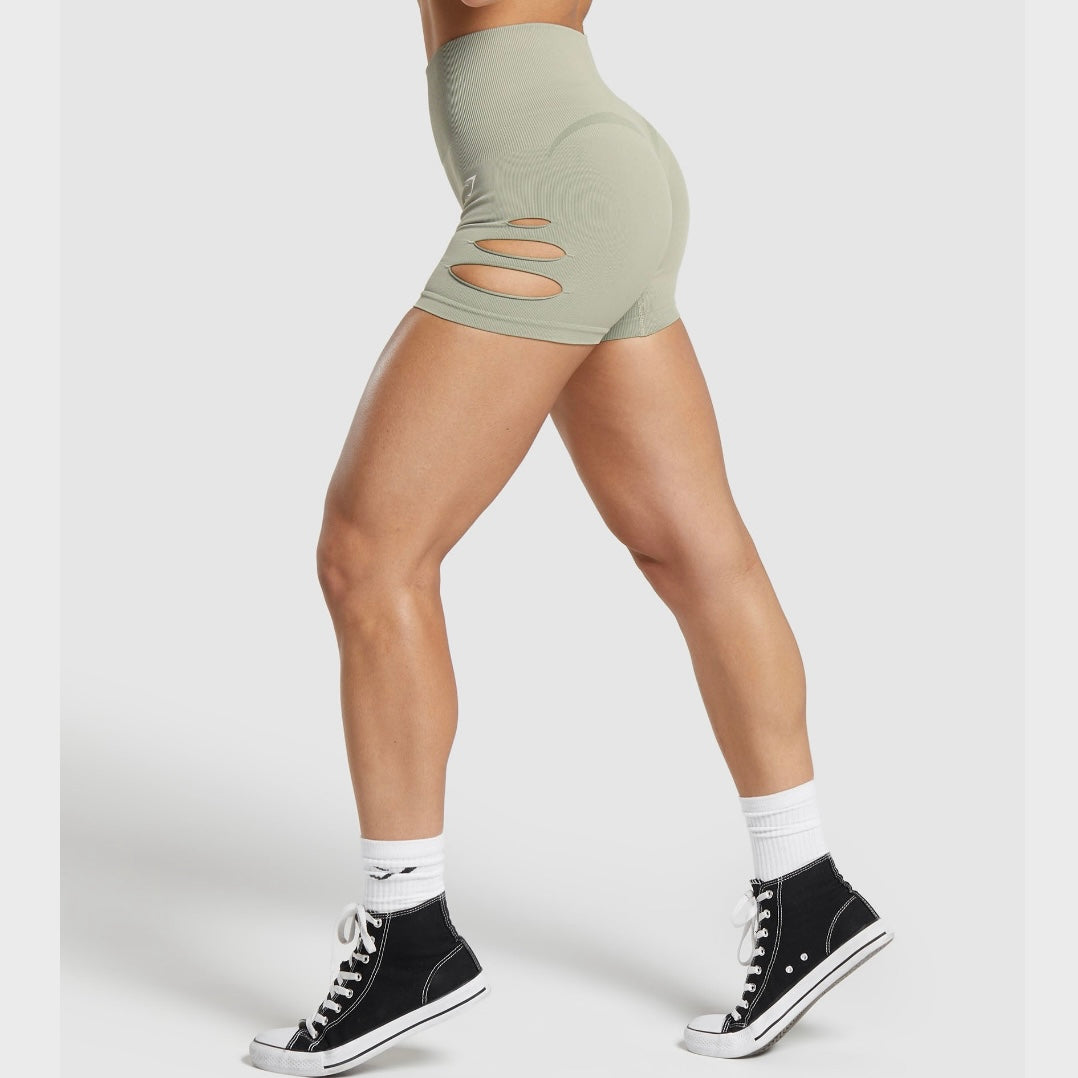 GYMSHARK - GAINS SEAMLESS RIPPED SHORTS
