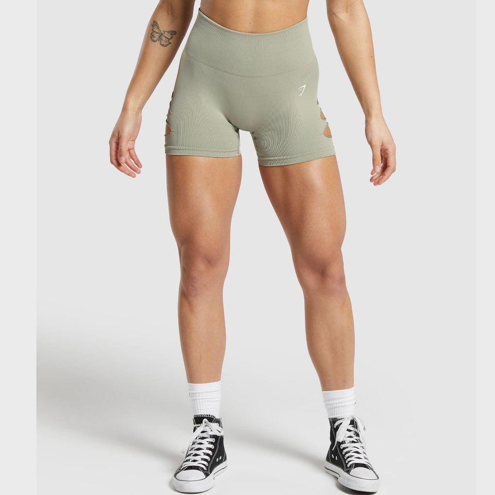 GYMSHARK - GAINS SEAMLESS RIPPED SHORTS