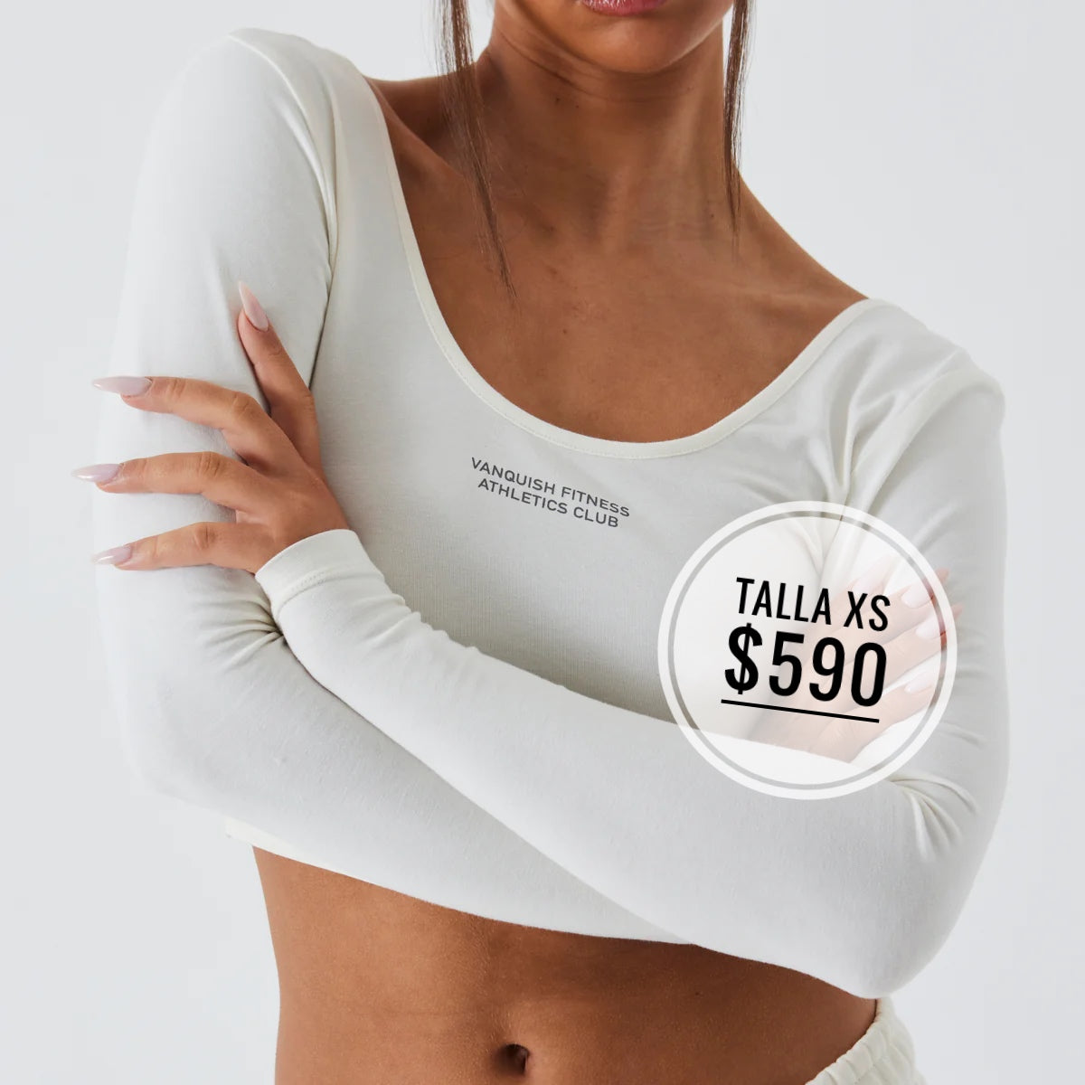 VANQUISH - ATHLETICS CLUB MARSHMALLOW CROPPED LONG SLEEVE T-SHIRT