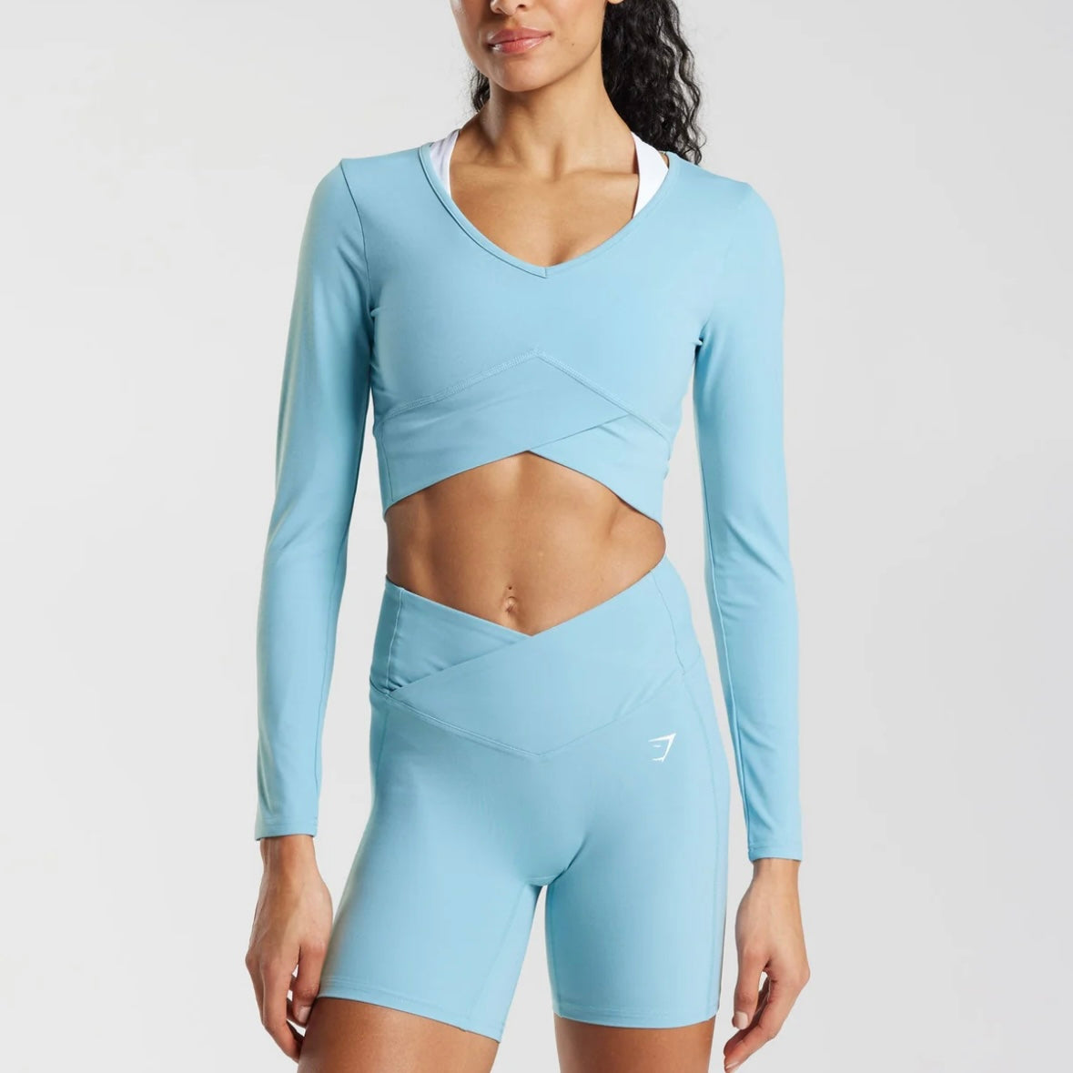 GYMSHARK - CROSSOVER LONG SLEEVE CROP TOP