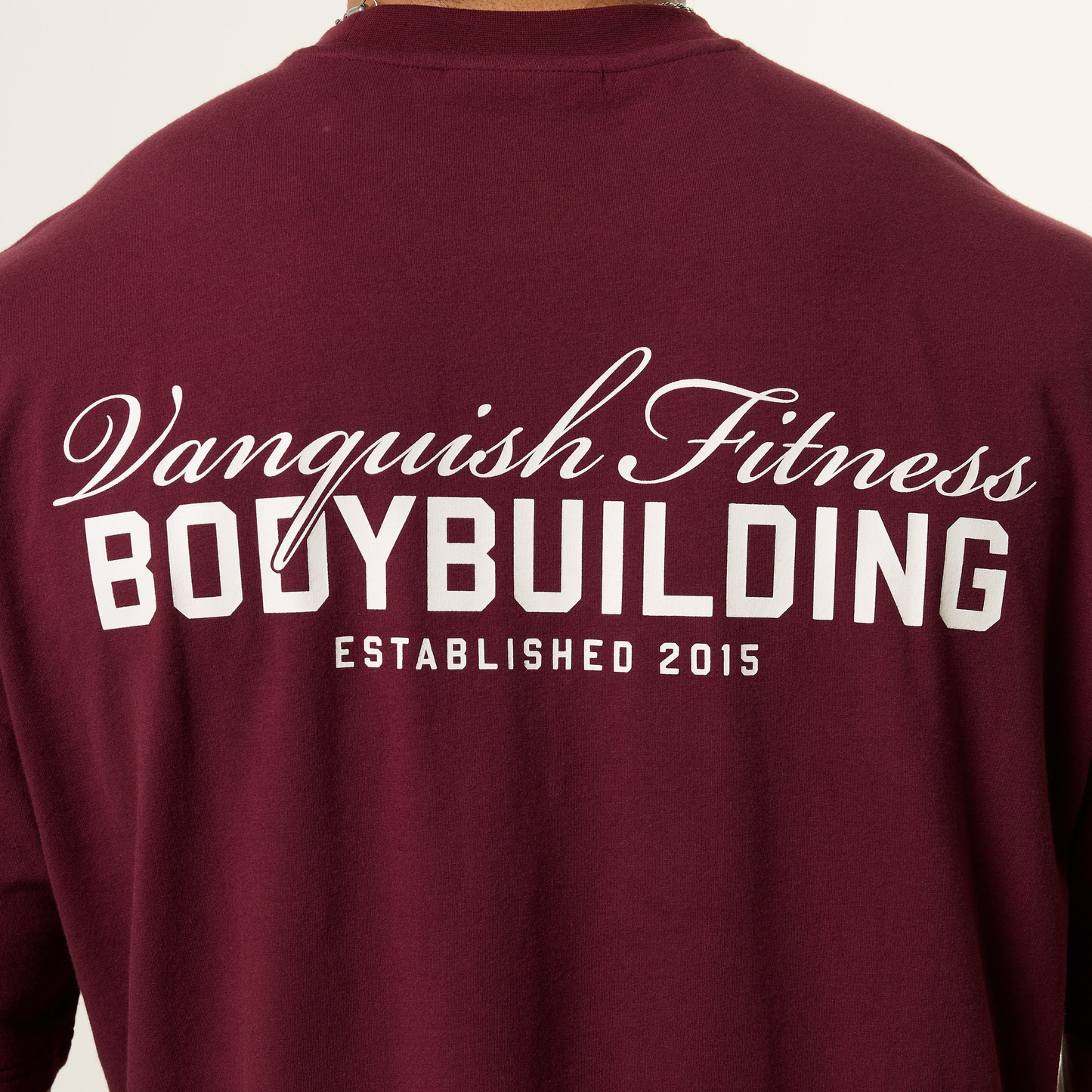 Vanquish - BODYBUILDING OXBLOOD OVERSIZED BOXY T SHIRT