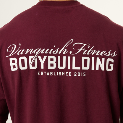 Vanquish - BODYBUILDING OXBLOOD OVERSIZED BOXY T SHIRT