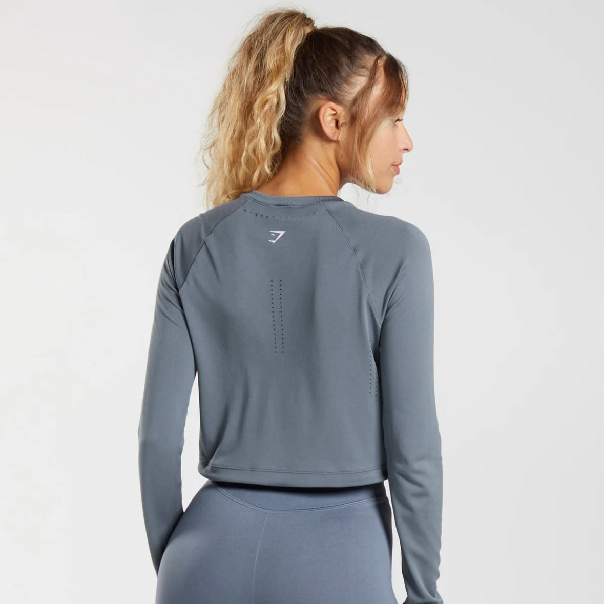 GYMSHARK - SWEAT SEAMLESS LONG SLEEVE CROP TOP