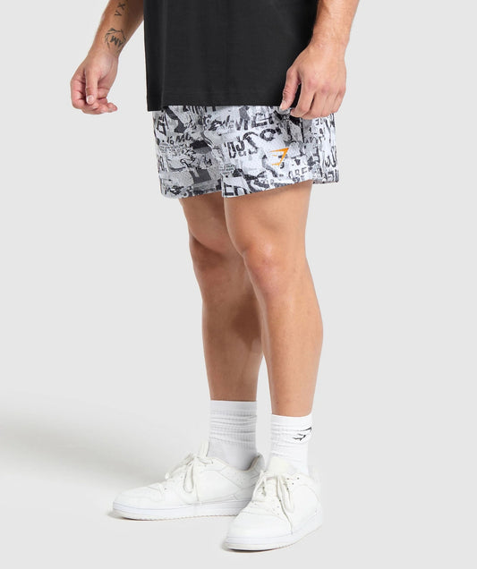 GYMSHARK - PRINTED MESH 5" SHORTS