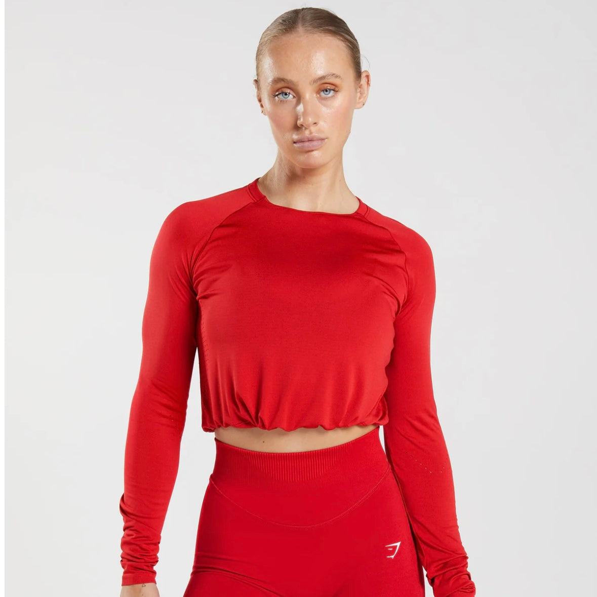 GYMSHARK - SWEAT SEAMLESS LONG SLEEVE CROP TOP