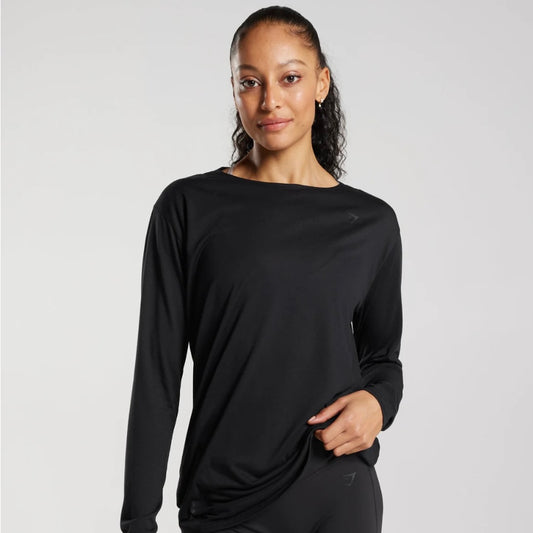 GYMSHARK - SUPER SOFT CUT OUT LONG SLEEVE TOP