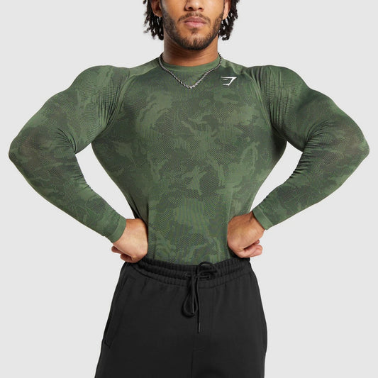 GYMSHARK - GEO SEAMLESS LONG SLEEVE T-SHIRT