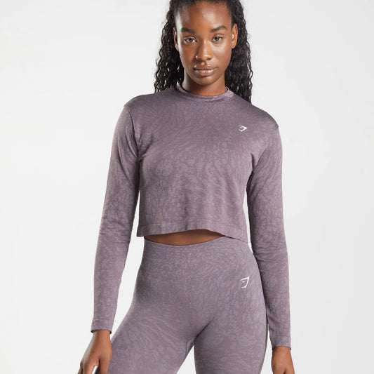 GYMSHARK - ADAPT ANIMAL SEAMLESS LONG SLEEVE TOP