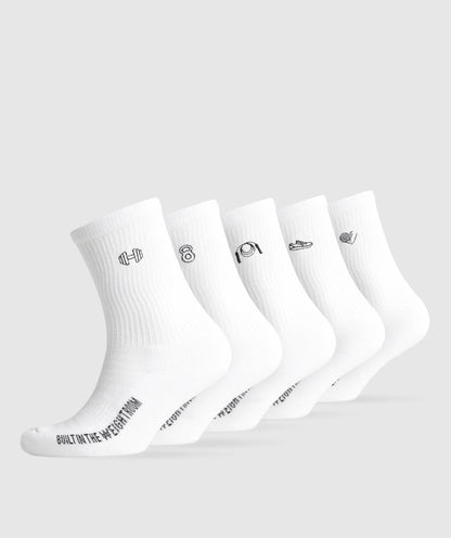 GYMSHARK - GRAPHIC CONDITIONING CREW SOCKS 5PK