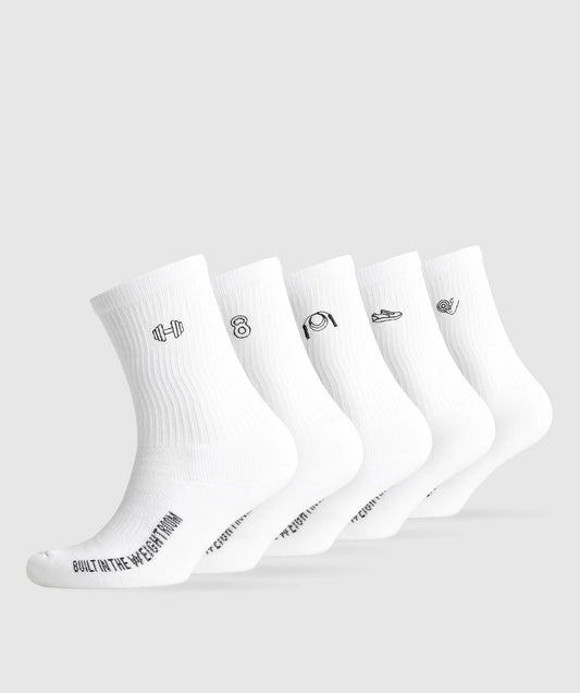 GYMSHARK - GRAPHIC CONDITIONING CREW SOCKS 5PK