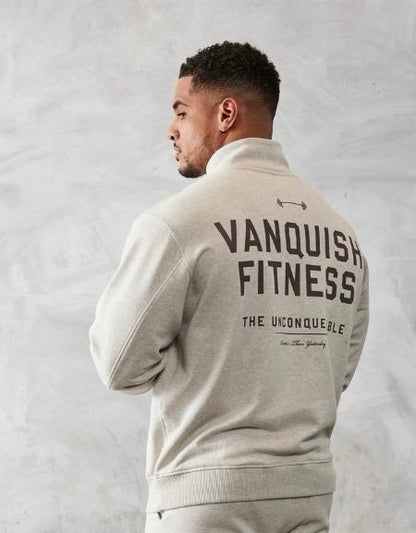 VANQUISH - OAT MARL UNCONQUERABLE QUARTER ZIP SWEATER