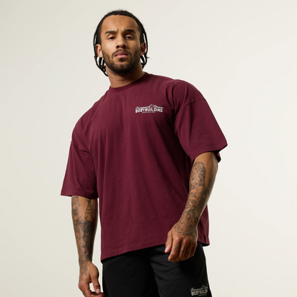 Vanquish - BODYBUILDING OXBLOOD OVERSIZED BOXY T SHIRT