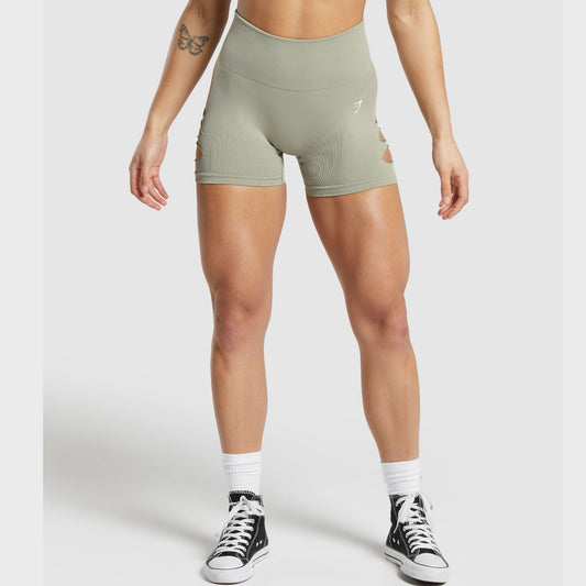 GYMSHARK - GAINS SEAMLESS RIPPED SHORTS