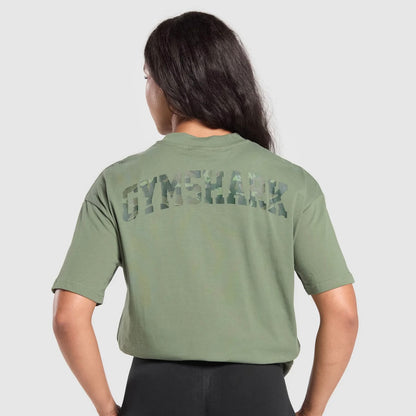 GYMSHARK - ADAPT CAMO GRAPHIC OVERSIZED TOP