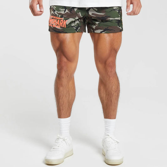 GYMSHARK - LIFTING CLUB PRINTED MESH 5" SHORTS