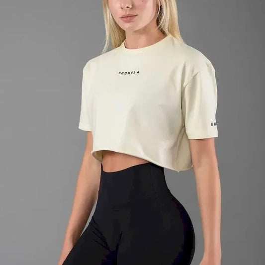 YOUNGLA - W403 ESTABLISHED CROPPED TSHIRT