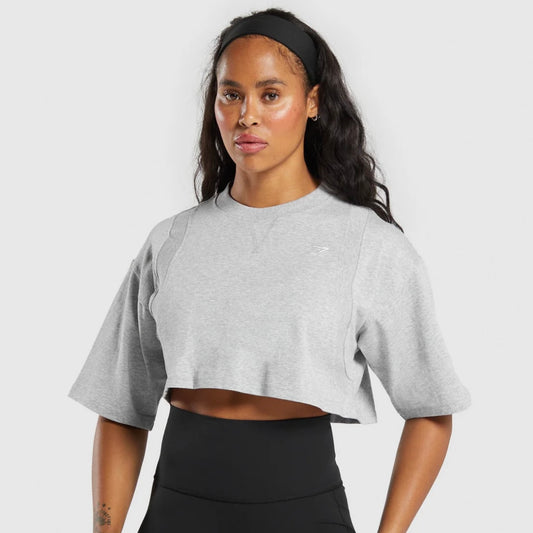 GYMSHARK - HEAVYWEIGHT COTTON CROP T-SHIRT