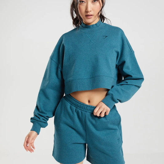 GYMSHARK - REST DAY SWEATS CROPPED PULLOVER