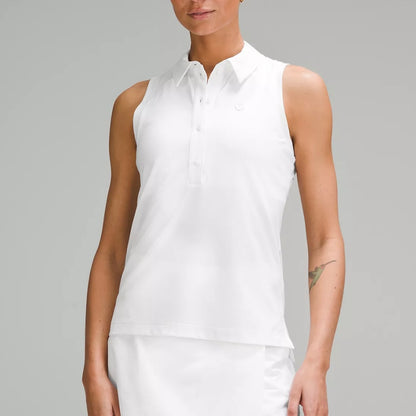LULULEMON - QUICK DRY SLEEVELESS POLO SHIRT STRAIGHT HEM