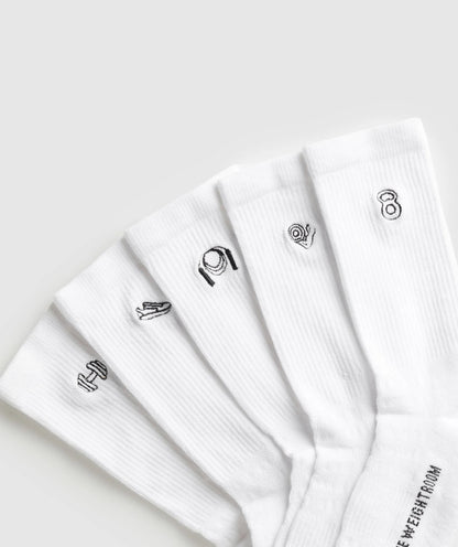 GYMSHARK - GRAPHIC CONDITIONING CREW SOCKS 5PK