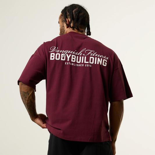 Vanquish - BODYBUILDING OXBLOOD OVERSIZED BOXY T SHIRT